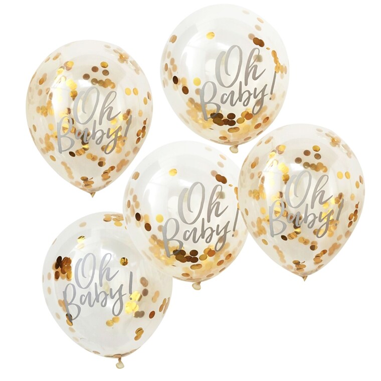 Product Image for Oh Baby, Ilmapallot kultakonfetilla 5 kpl