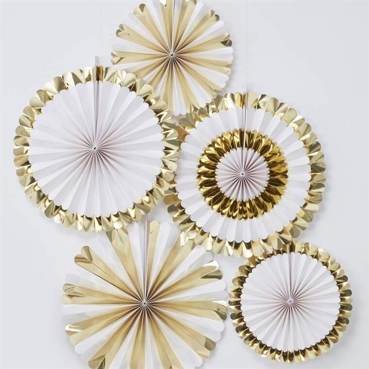 Product Image for Oh Baby kultafolioidut koristeviuhkat 5 kpl