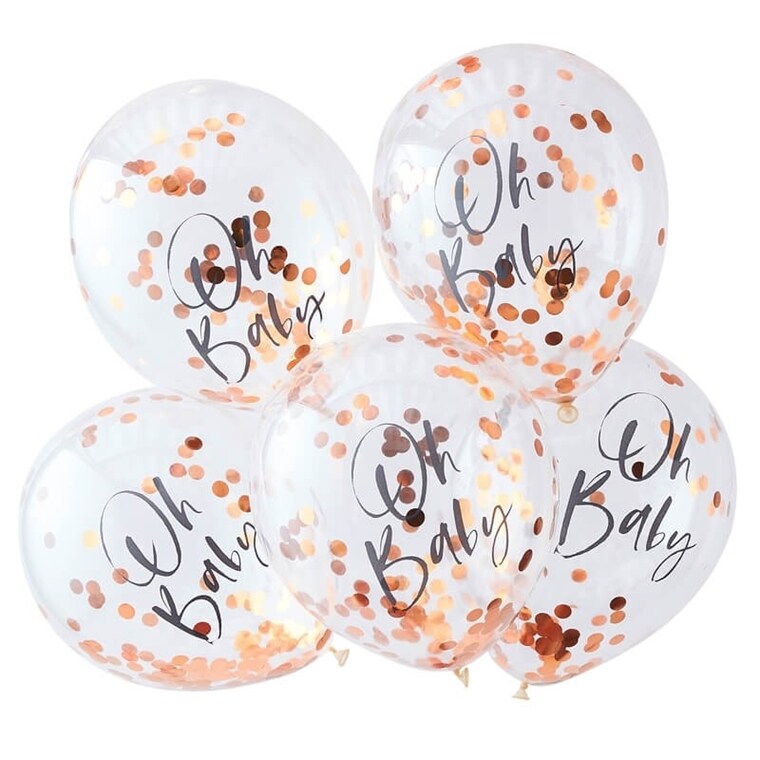 Product Image for Oh Baby, Ilmpallot ruusukultakonfetilla 5 kpl