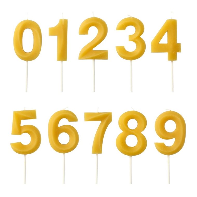 Product Image for Mehiläisvahasta valmistetut numerokynttilät 0-9 vuotta