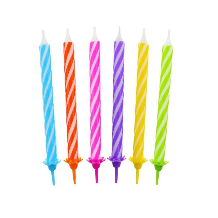 Product Image for Kakkukynttilä - Kierretty Sateenkaaren värit 24 kpl