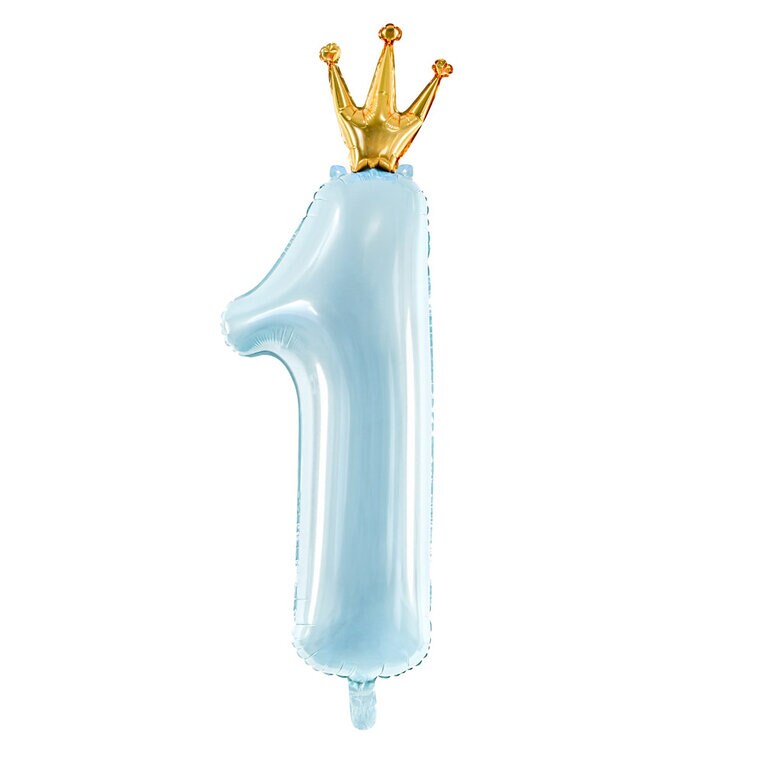 Product Image for Numero ilmapallo, Sininen, 1 vuotias kruunulla