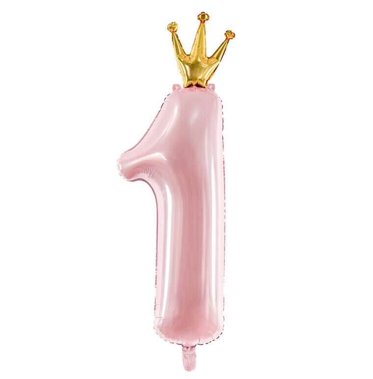 Product Image for Numero ilmapallo, roosa, 1-vuotias kruunulla