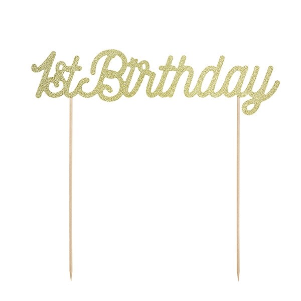 Product Image for Caketopper 1st Birthday kulta