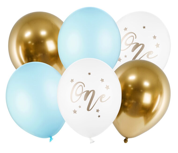 Product Image for Ilmapallosetti 1-vuotta, Sininen, 6kpl