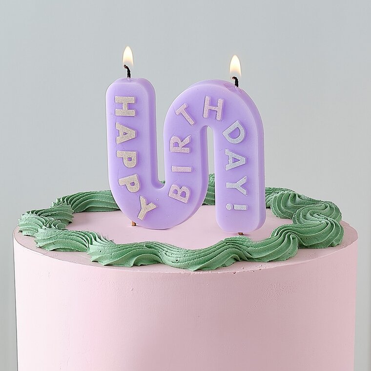 Product Image for Aaltomallinen Kakkukynttilä Happy Birthday