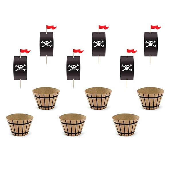 Product Image for Cupcake Kit Merirosvoteema, 6 kpl