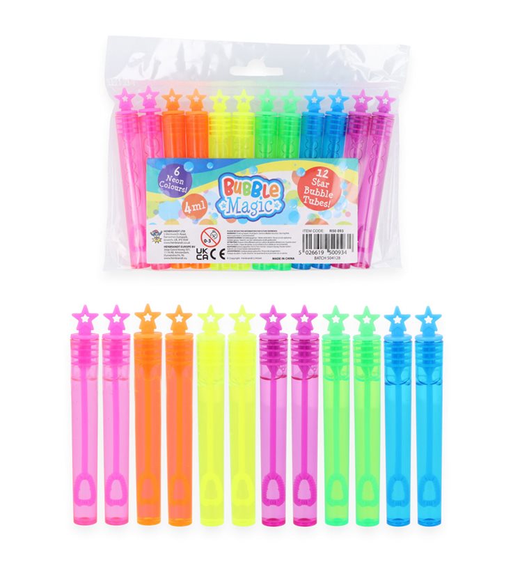 Product Image for Saippuakuplat Neon Star 12 kpl