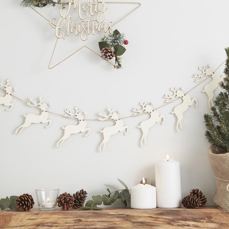 Product Image for Joulukoriste - Puinen köynnös poroilla 150 cm