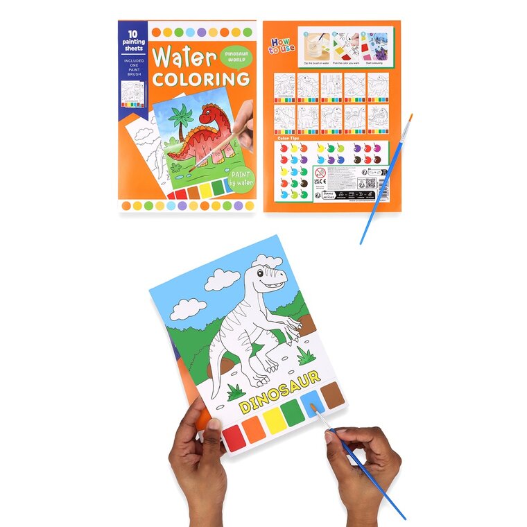 Product Image for Dinosaurus-värityskirja vesiväreillä