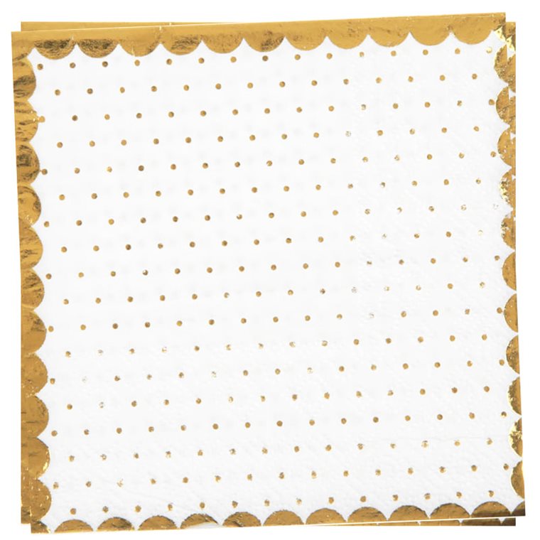 Product Image for Kahviervetit - Pilkullinen Valkoinen/Kulta 20 kpl