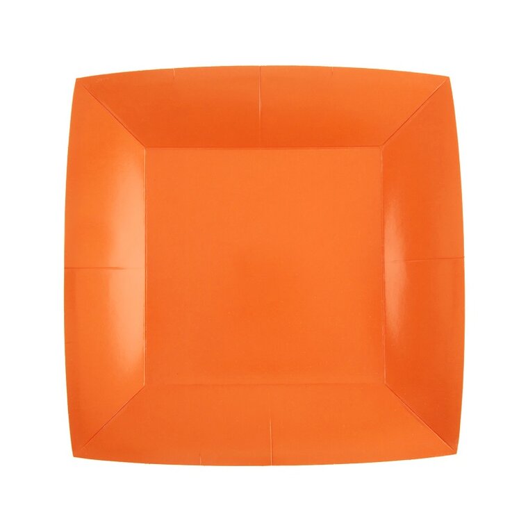 Product Image for Neliönmuotoiset lautaset 18 cm - Oranssi 10 kpl