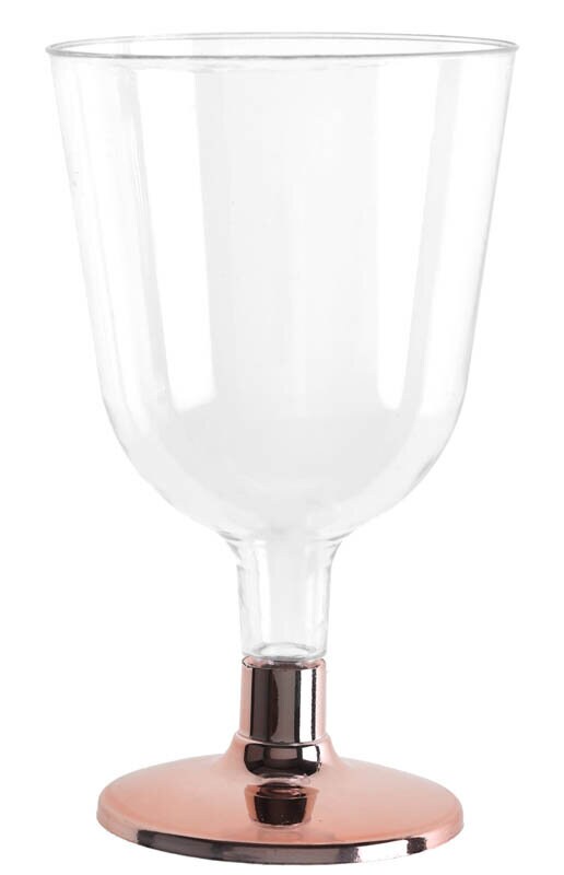 Product Image for Muoviset viinilasit ruusukullanvärisellä jalalla 6 kpl