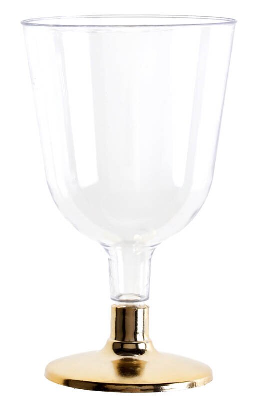 Product Image for Muoviset viinilasit kullanvärisellä jalalla 6 kpl