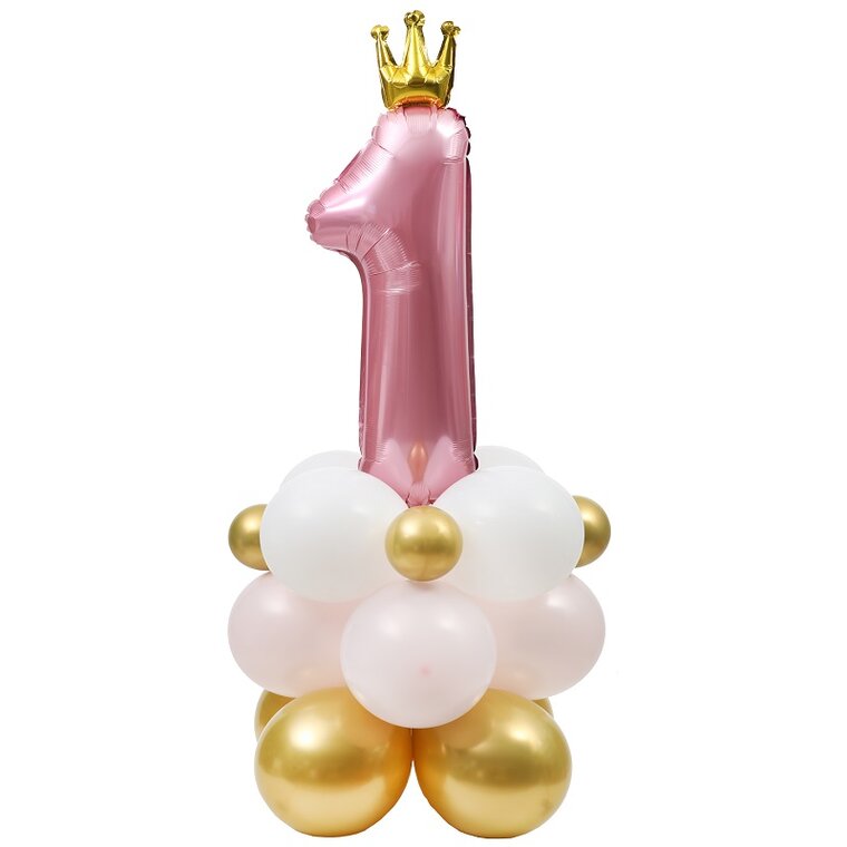 Product Image for 1-vuotisjuhlat vaaleanpunainen ilmapallokoristesetti