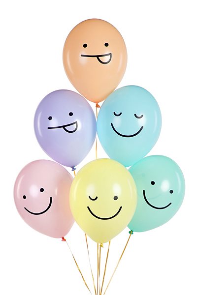 Product Image for Ilmapallot Pastelli, Smileyfaces 6-pakkaus