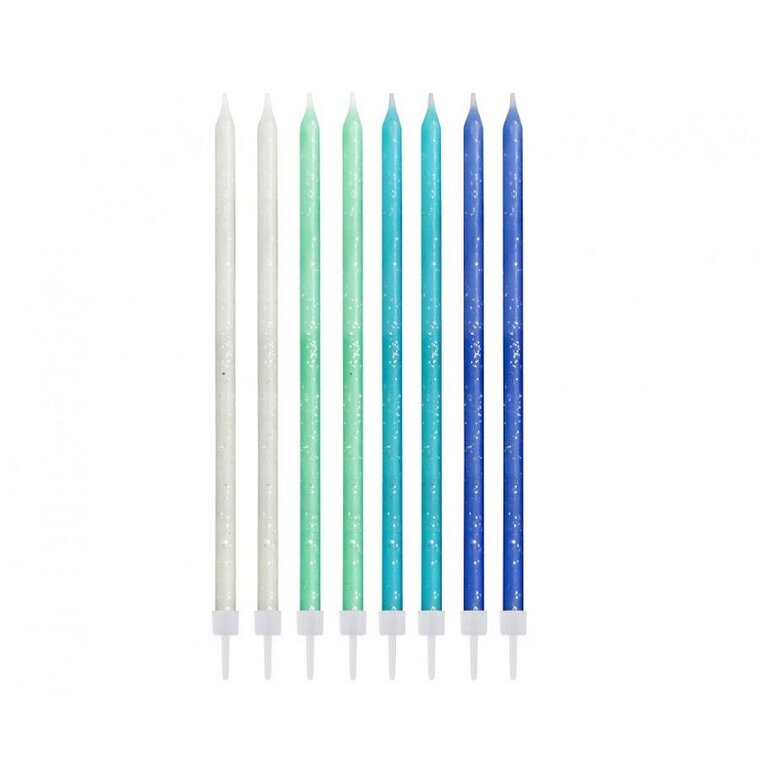 Product Image for Glitteri Kakkukynttilä - Sininen mix 24 kpl