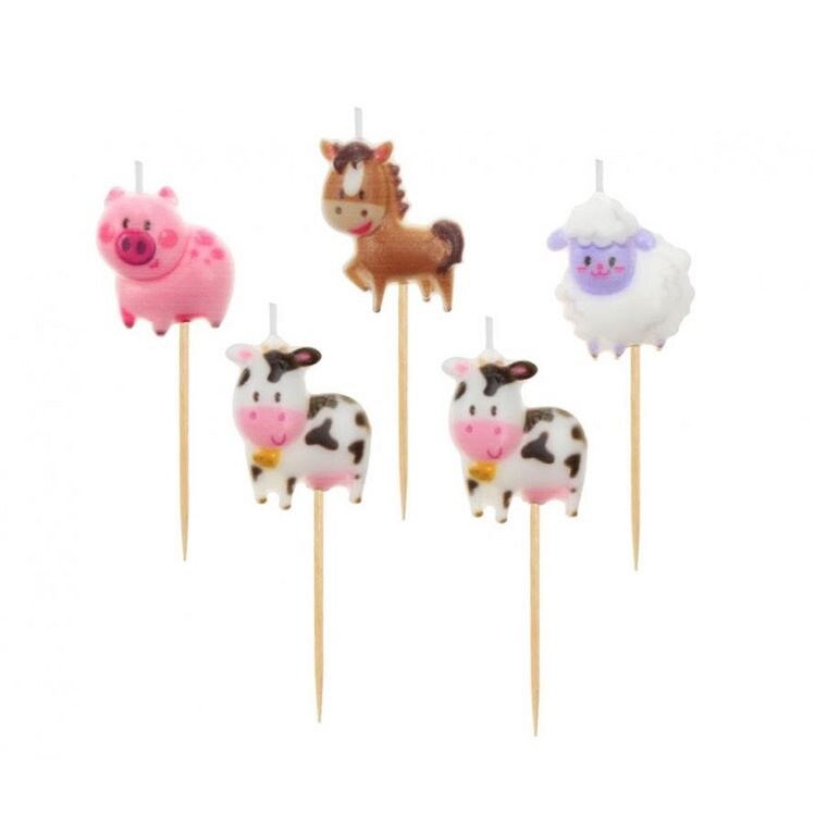 Product Image for Kakkukynttilä Party Picks - Maatilan eläimet 5 kpl