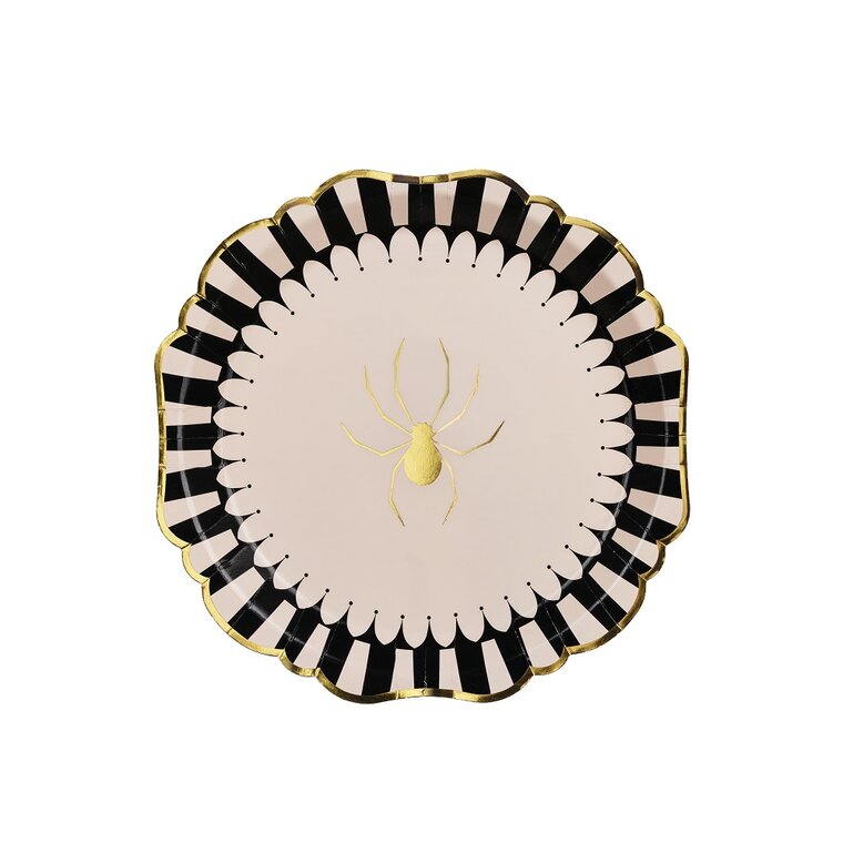 Product Image for Halloweenlautaset kultaisella hämähäkillä 6 kpl