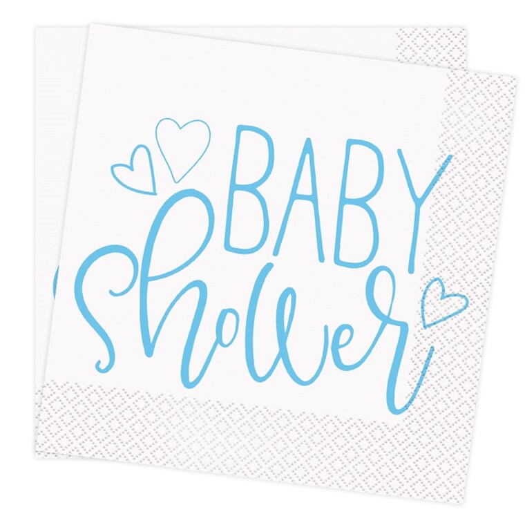 Product Image for Blue Heart Babyshower, Servetit 16 kpl