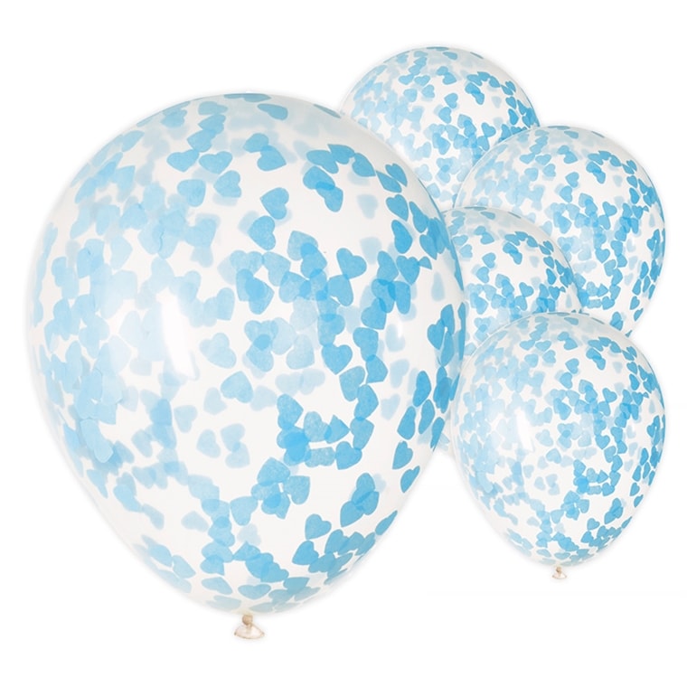 Product Image for Ilmapallot sinisellä sydänkonfetilla 5 kpl