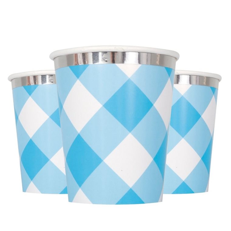 Product Image for Vaaleansiniruutuiset Mukit, 1-vuotta 8 kpl