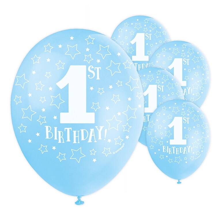 Product Image for Ilmapallot, 1 vuotta 5-pack sininen