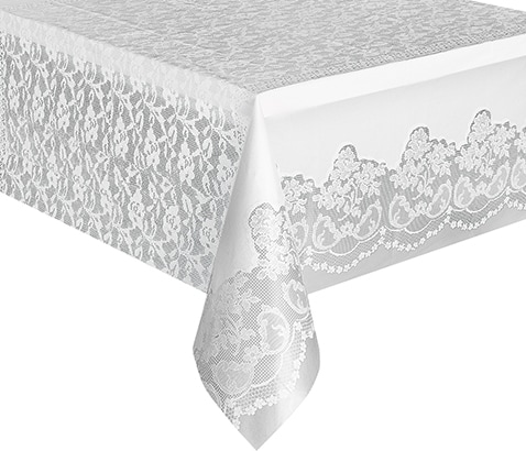 Product Image for Muoviliina Valkokuvioitu Pitsi 137 x 243 cm