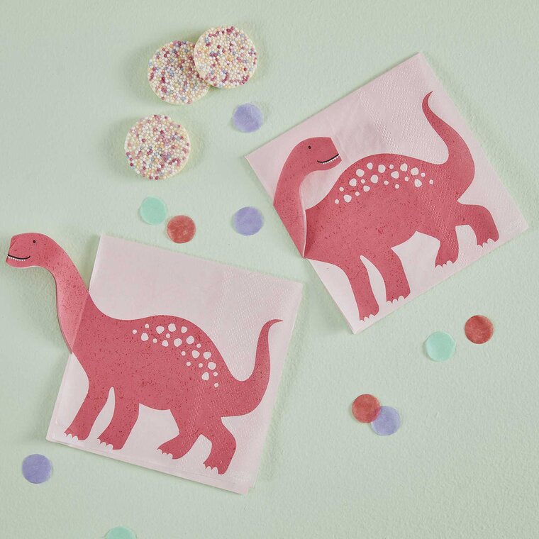 Product Image for Dinosaurus Roar Pink - Servetit 16 kpl
