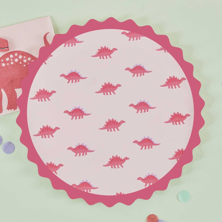 Product Image for Dinosaurus Roar Pink - Lautaset 8 kpl