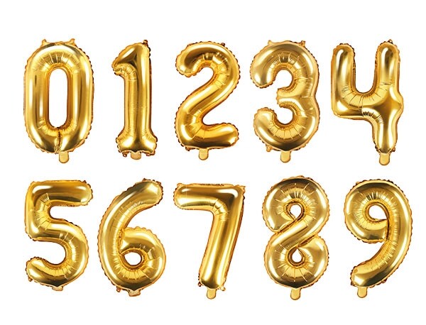 Product Image for Kultaiset Numeroilmapallot 35 cm