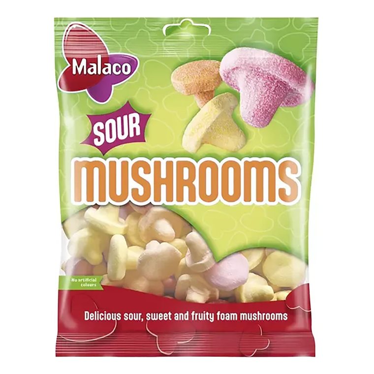 Product Image for Malaco Sour Mushrooms 100 grammaa