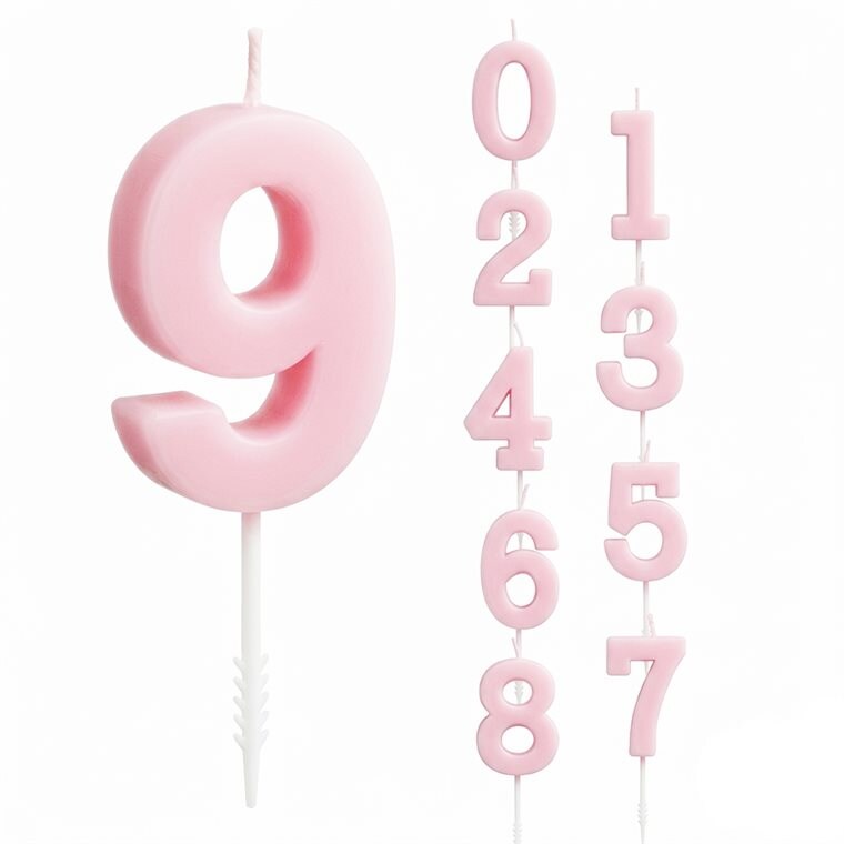 Product Image for Pasteelinroosa Numerokynttilä 0-9