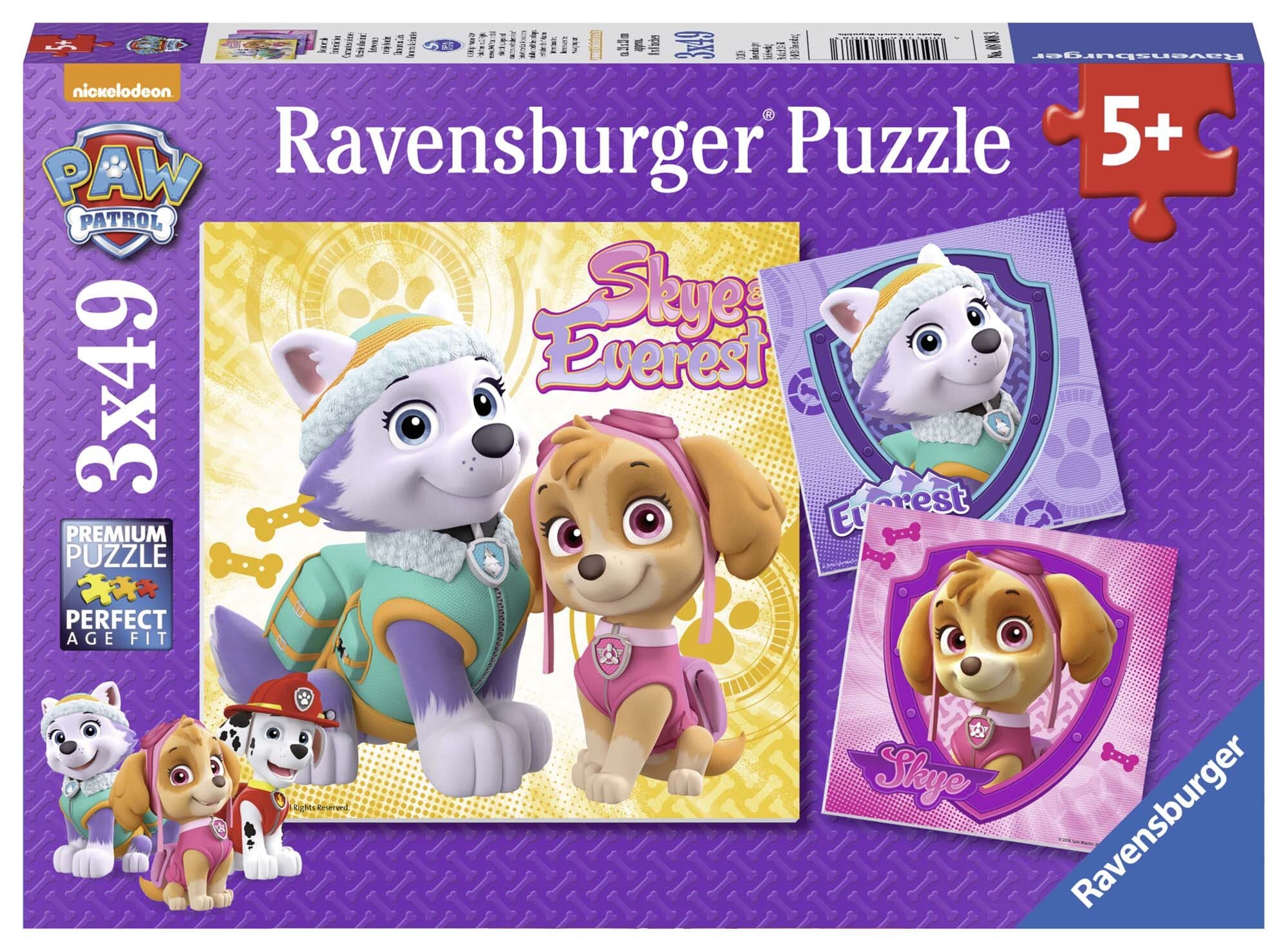 Ravensburger Palapeli, Paw Patrol - Skye & Everest 3x49 palaa