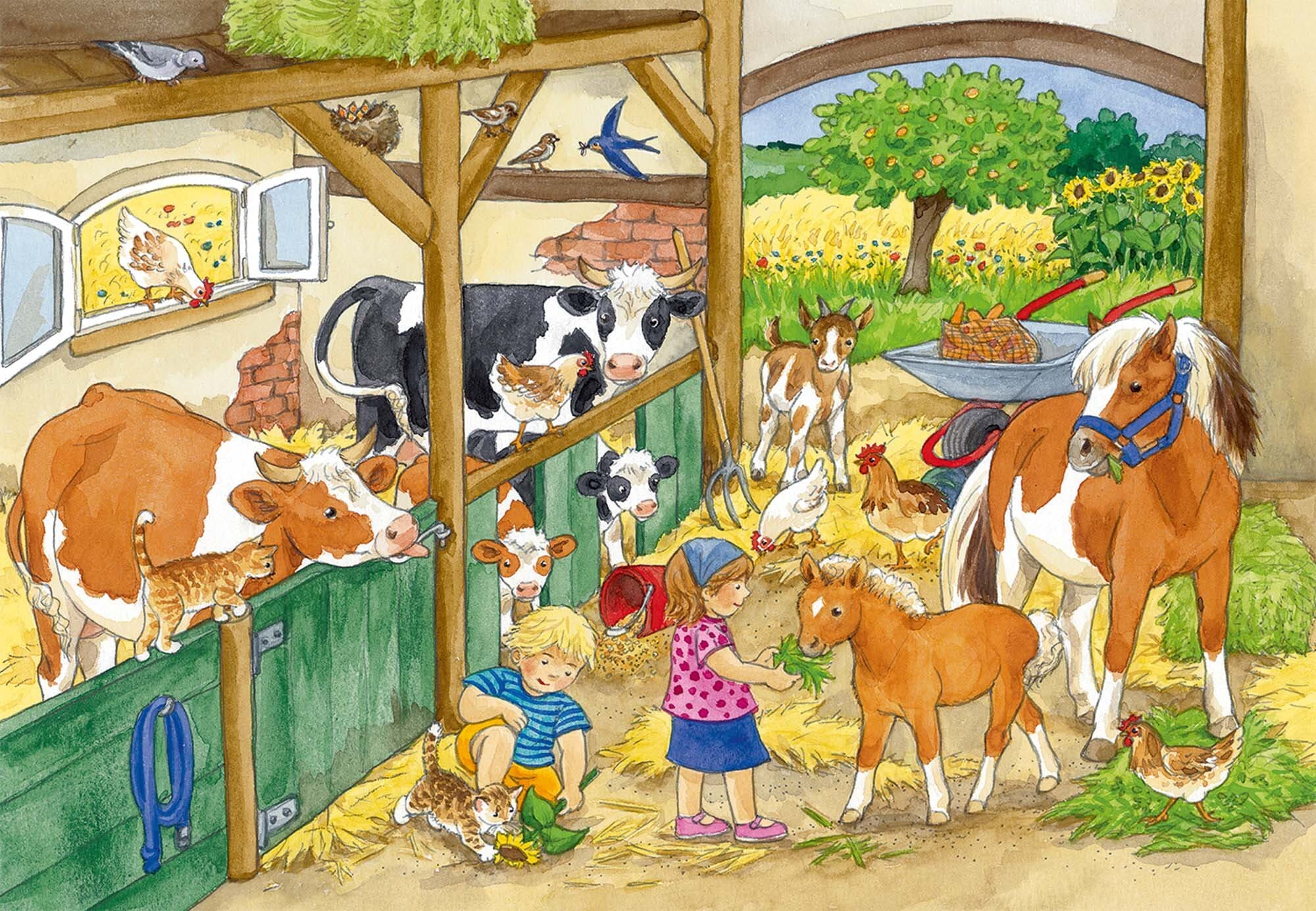 Ravensburger Palapeli, A Day at the Farm 2x24 palaa