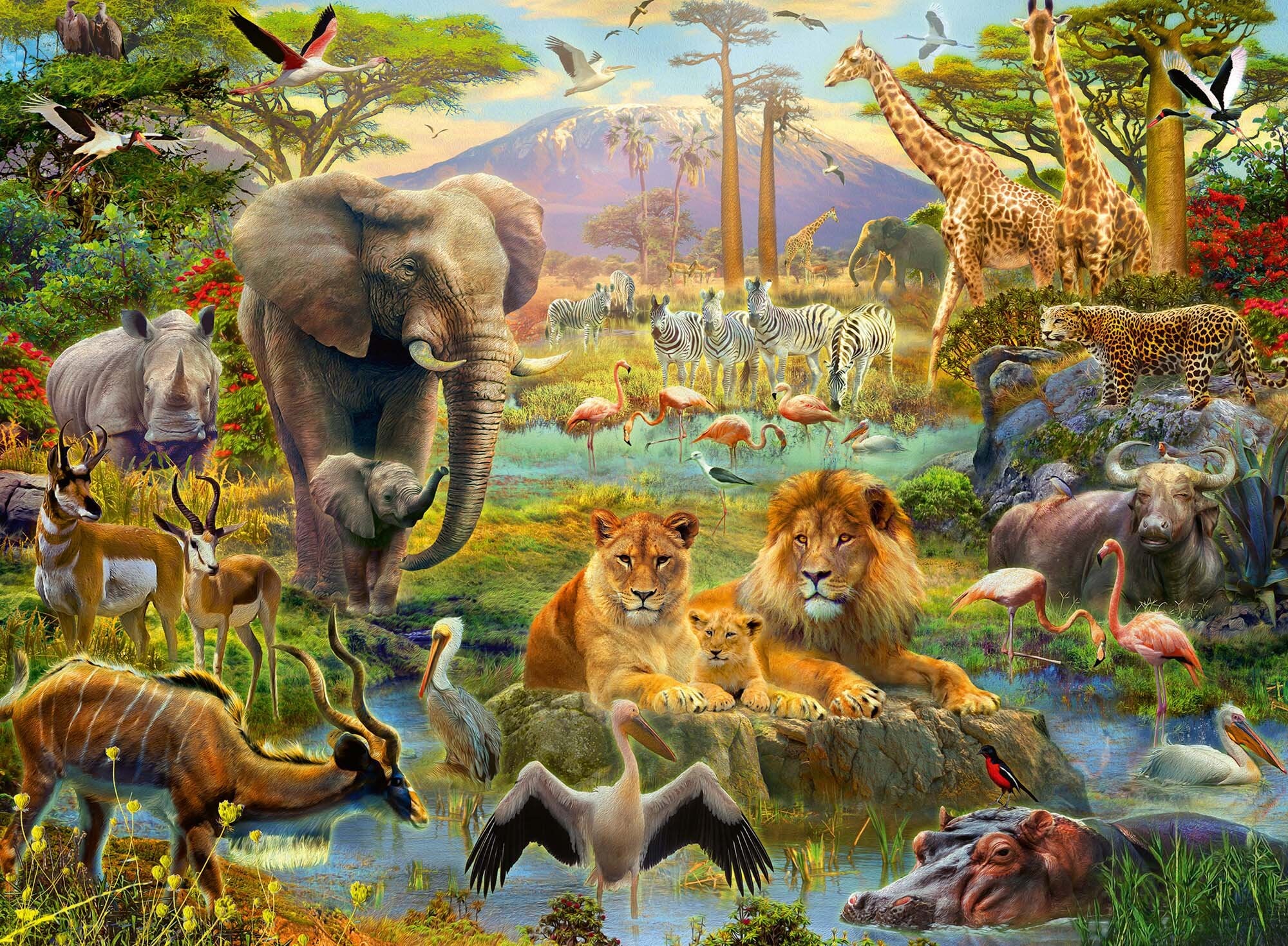 Ravensburger Palapeli, Animals of the Savannah 200 palaa XXL