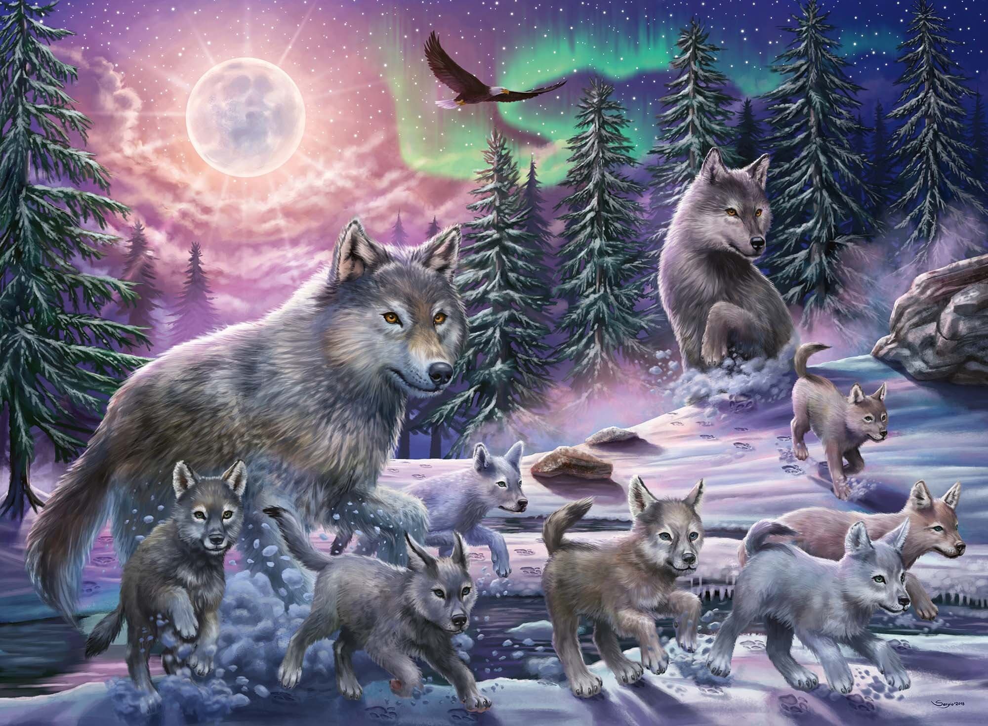 Ravensburger Palapeli, Northern Wolves 150 palaa XXL