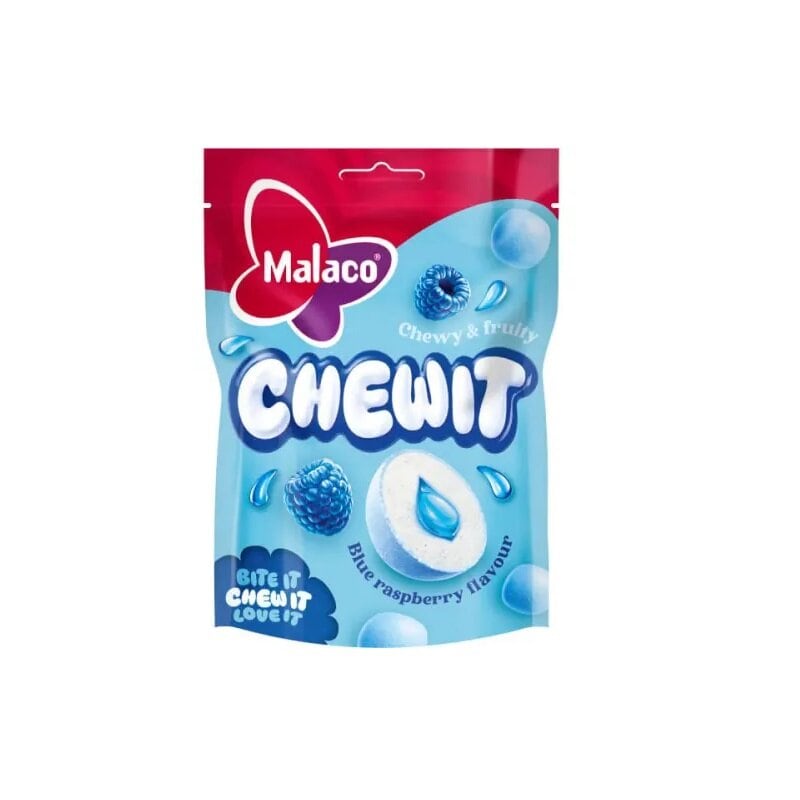 Malaco Chewit Blue Raspberry 115 grammaa