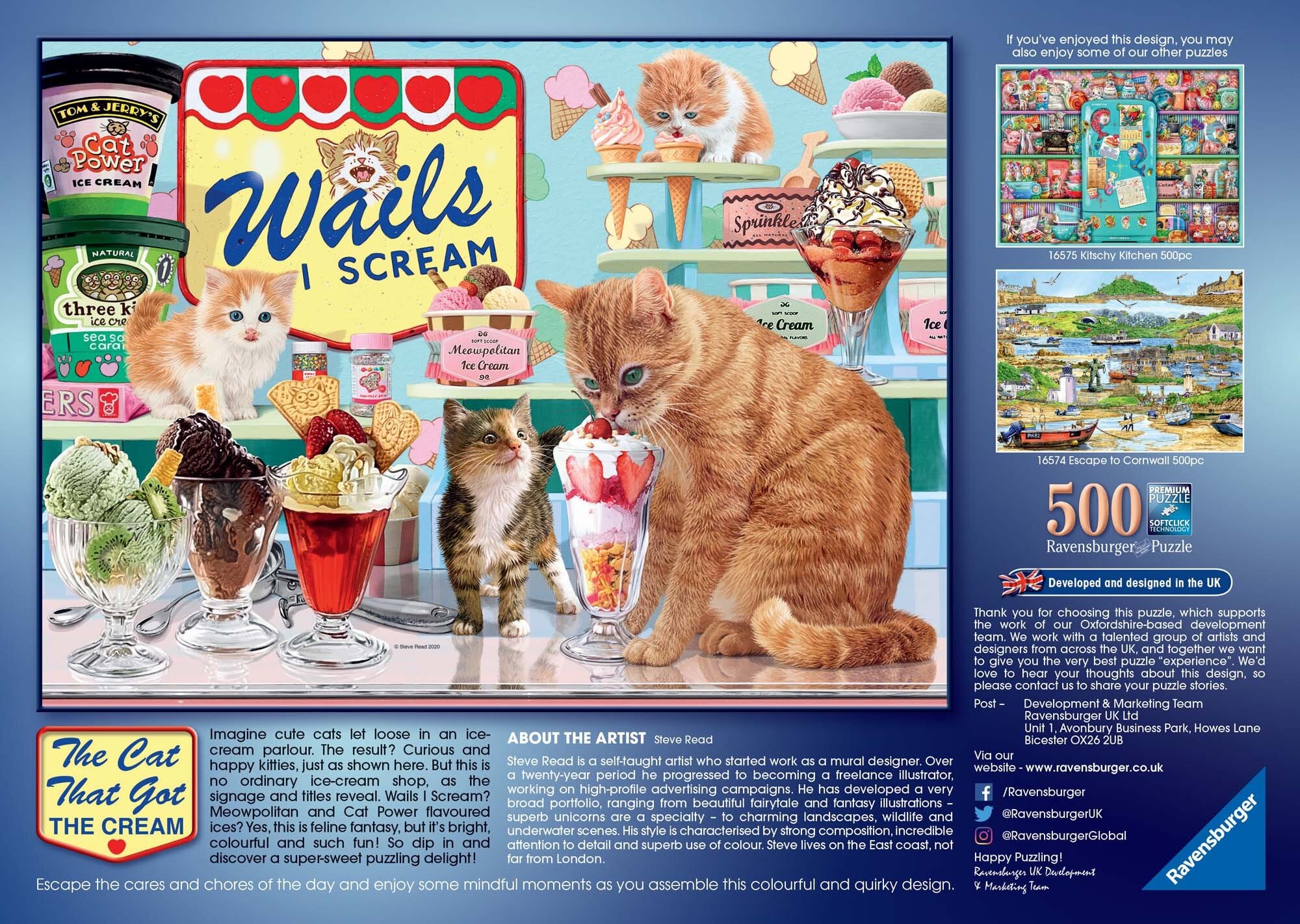 Ravensburger Palapeli, The Cat who go the cream! 500 palaa