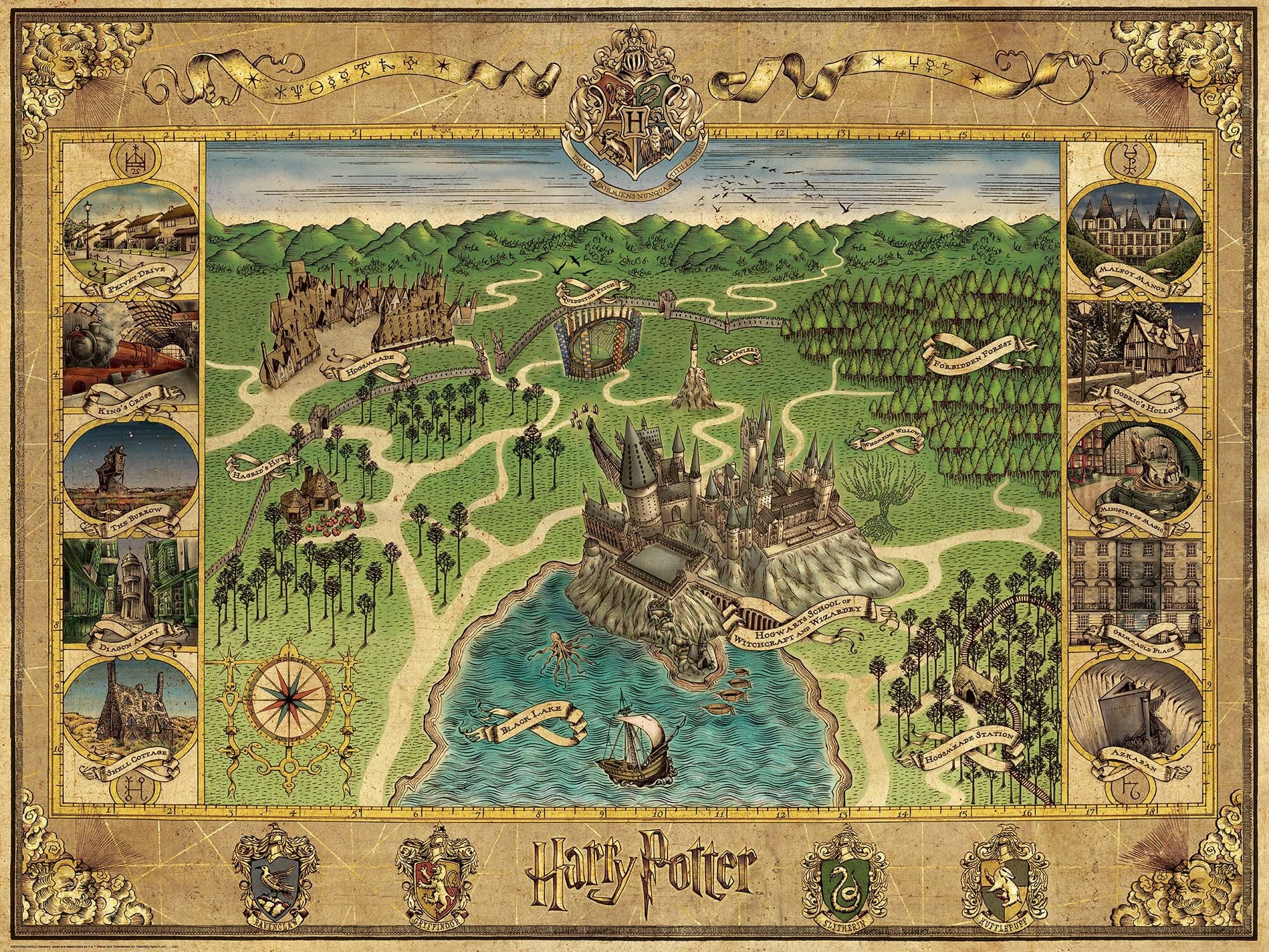 Ravensburger Palapeli, Hogwarts Map 1500 palaa