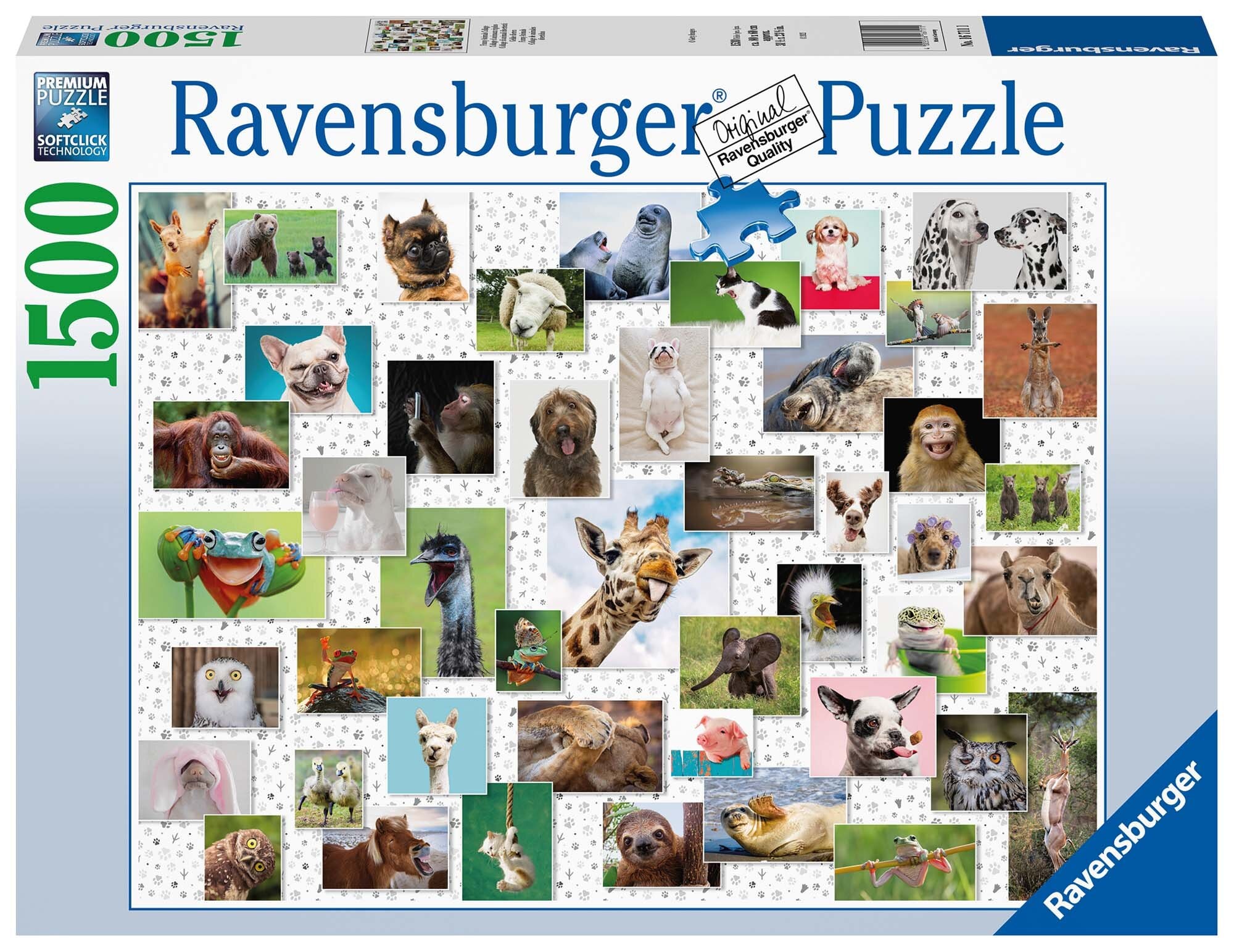 Ravensburger Palapeli, Funny Animals Collage 1500 palaa