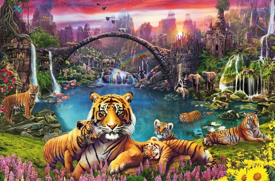 Ravensburger Palapeli, Tigers in Paradise Lagune 3000 palaa