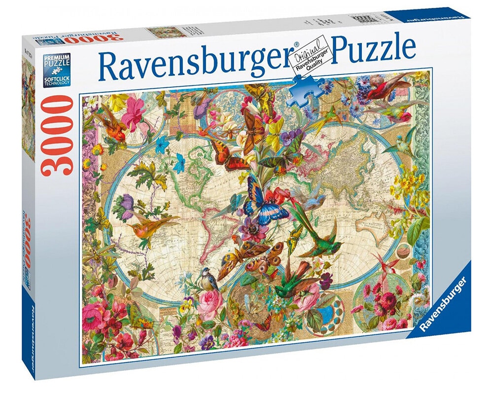 Ravensburger Palapeli - Flora & Fauna World Map 3000 palaa