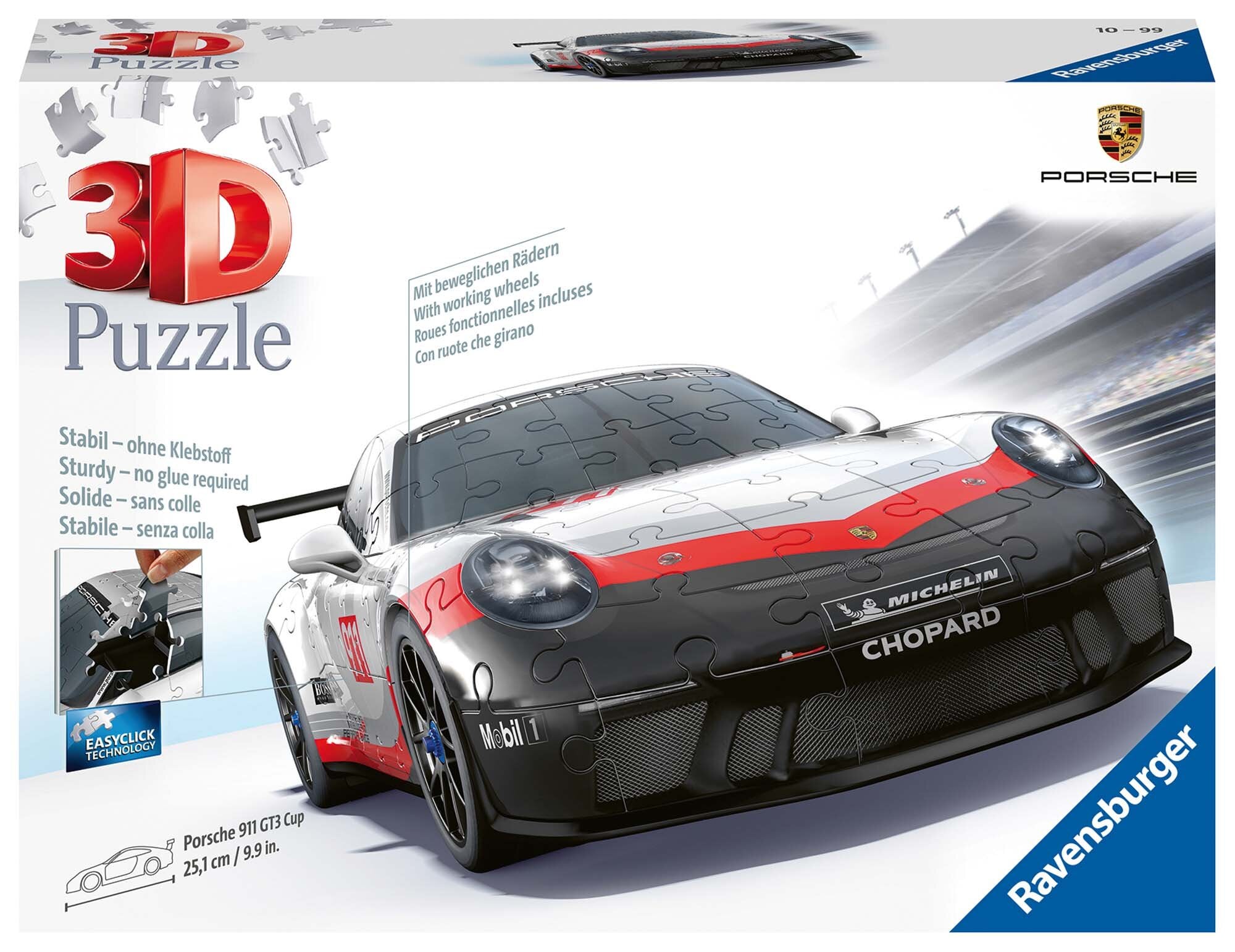 Ravensburger 3D Palapeli, Porsche GT3 Cup 108 palaa