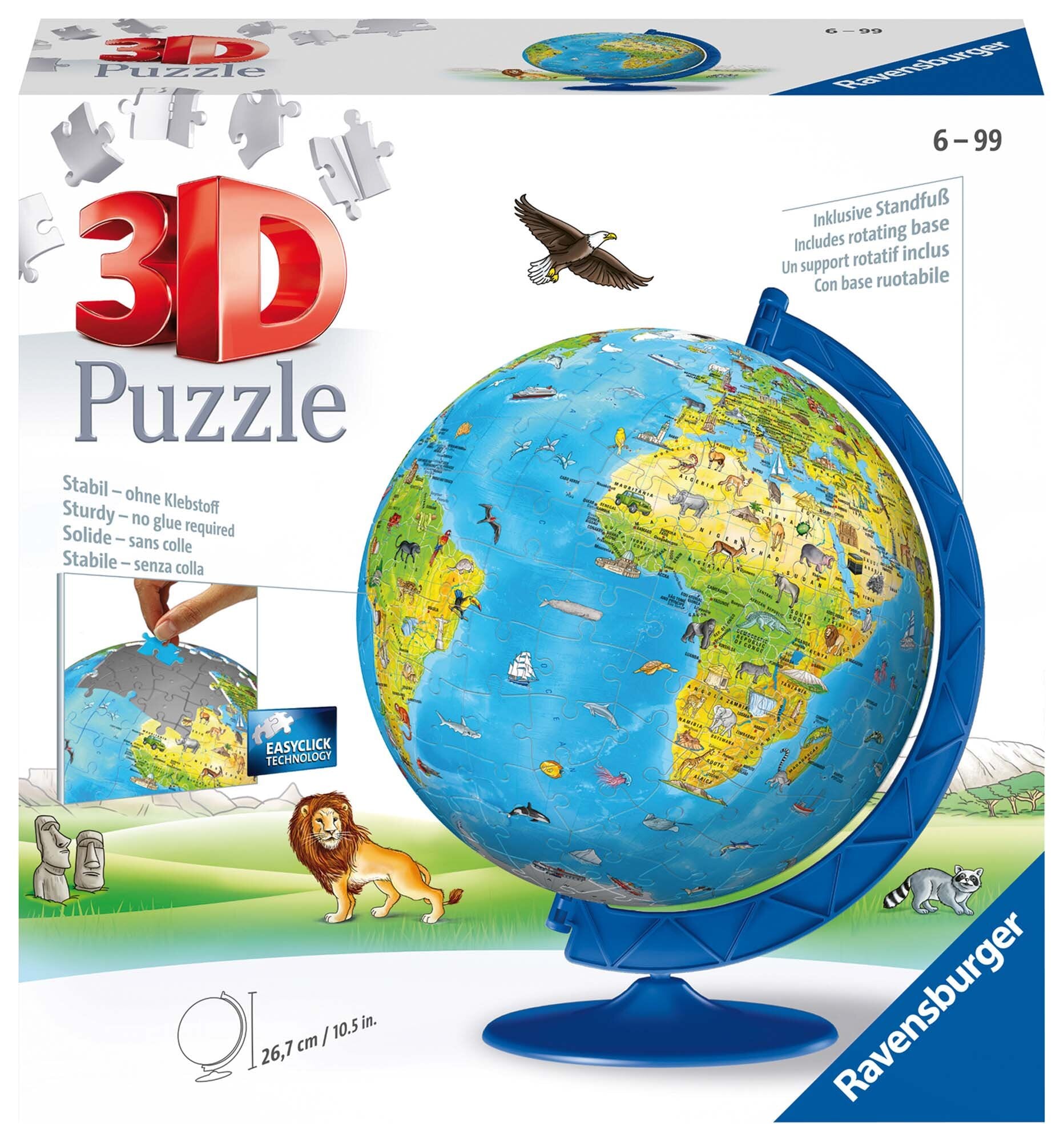 Ravensburger 3D Palapeli, Lasten maapallo 108 palaa