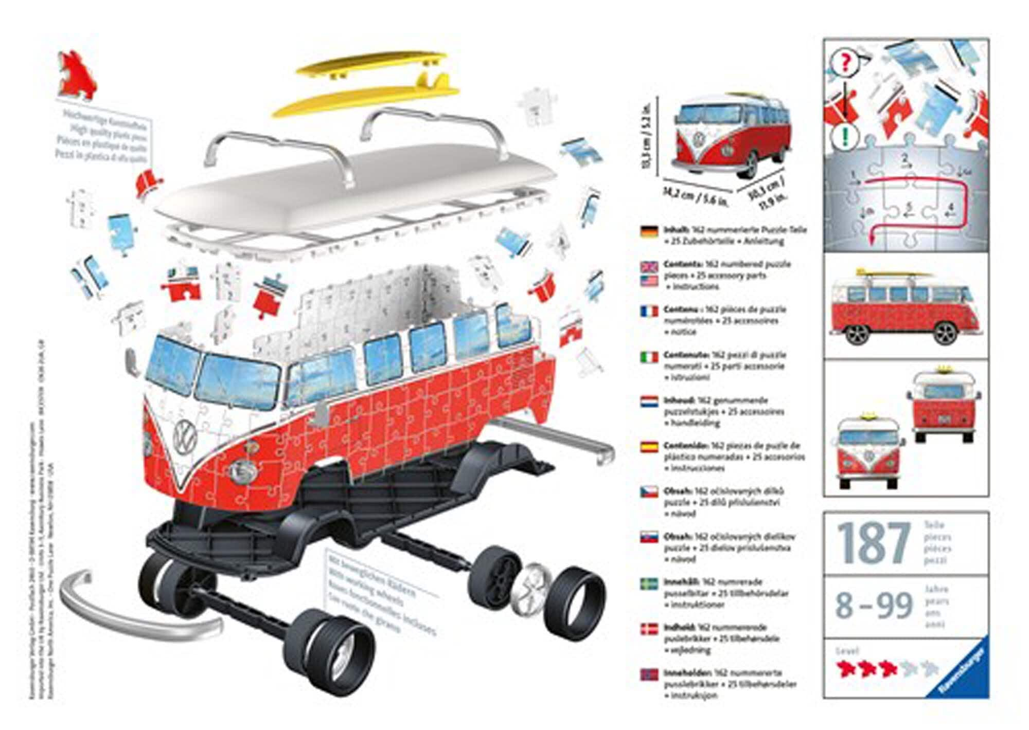 Ravensburger 3D Palapeli, VW Bus T1  162 palaa