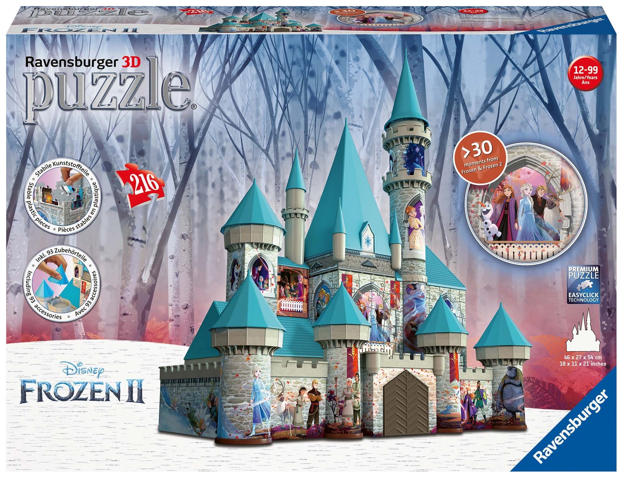 Ravensburger 3D Palapeli, Disney Frozen Linna 216 palaa