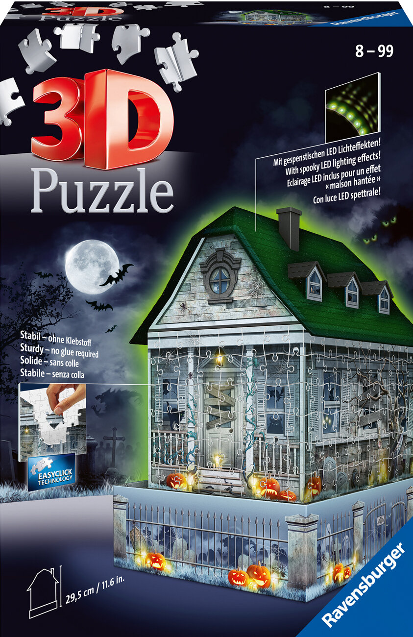 Ravensburger 3D Palapeli, Haunted House with Night Light 216 palaa