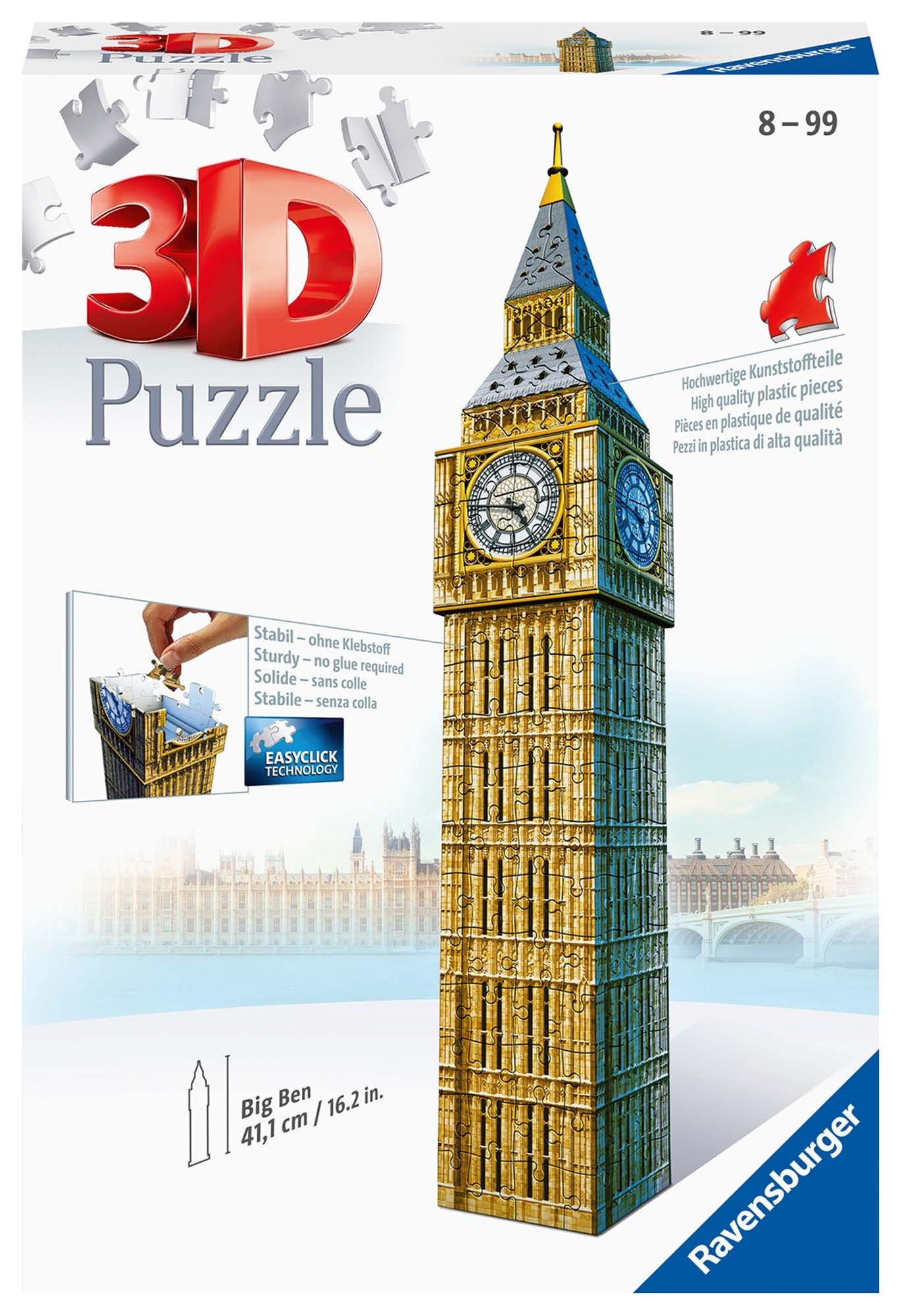 Ravensburger 3D Palapeli, Big Ben Lontoo 216 palaa