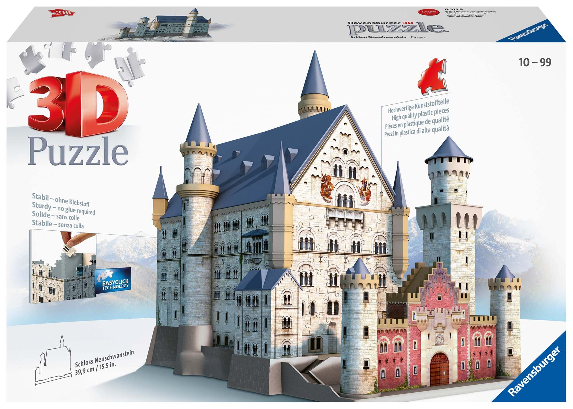 Ravensburger 3D Palapeli, Neuschwansteinin Linna 216 palaa